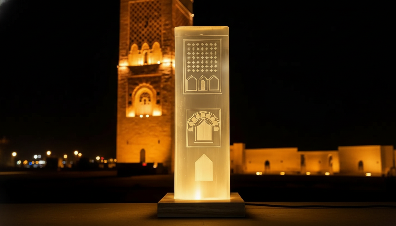 Lampe Tour Hassan en sélénite